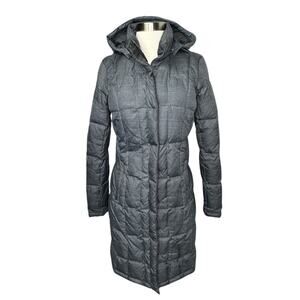 NORTH FACE Down 550 Heather Grey Puffer Coat Removable hood Jacket XS